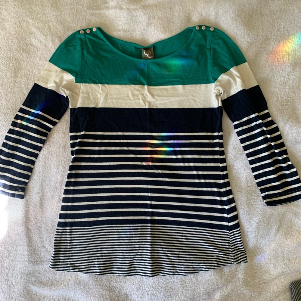 Anthropologie Boatneck Striped Tee